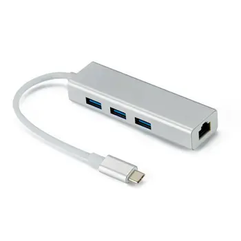 

Practical Portable Type-c Gigabit LAN HUB Type C To Rj45 With USB 3.0 HUB Hub 10GBit/s