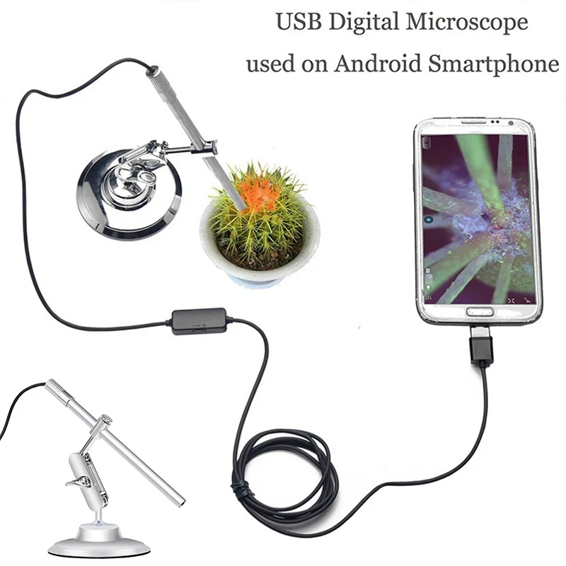 

200X Silver Real-Time Video Inspection Camera Digital Microscope Endoscope Durable Monitoring Photos Hand Held Endoscope