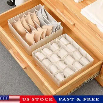 

6/8/16 Grids Storage Box Drawer Set Divider Solution Box Organiser Tidy Socks Bra Underwear Sock Wardrobe Clothing Organizers