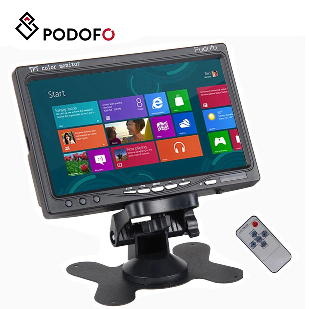 Podofo 7 &quotTFT цветной автомобильный монитор заднего вида экран безопасности 2 видео