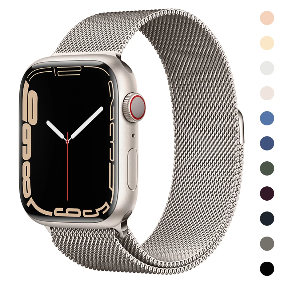 Ремешок Миланская петля из нержавеющей стали Starlight браслет для Apple Watch Series 7 41 мм 45 6