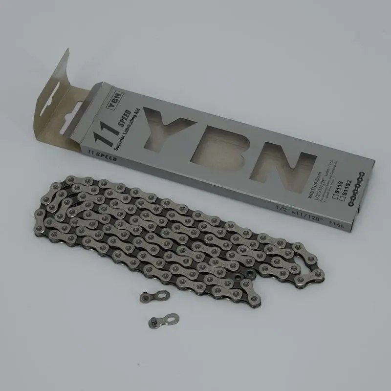 

AloBon YBN Bicycle Chain 11-Speed Mountain Bike Variable Speed Chain Road Bike Chain 116 Mesh with Magic Button