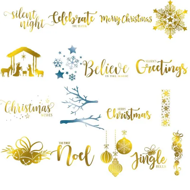 Merry Christmas Wishes Snowflake Metal Hot Foil Plate for DIY Scrapbooking Photo Album Embossing Paper Cards Making Crafts