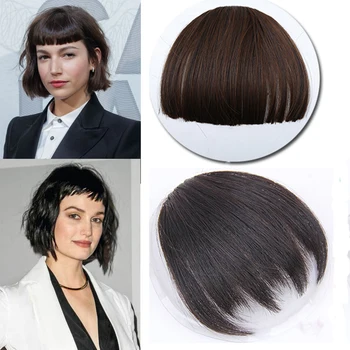 

Fake bangs cute girls bangs Clip In Synthetic Fiber Fake Fringe Fiberb angs Hair Extensions For white Women
