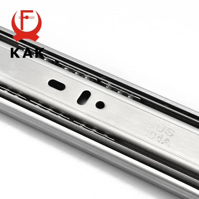 KAK 10 "- 22" สแตนเลสสตีลลิ้นชักสไลด์ Soft Close ลิ้นชักรางเลื่อนสามส่วนตู้สไลด์เฟอร์นิเจอร์ฮาร์ดแวร์ 4