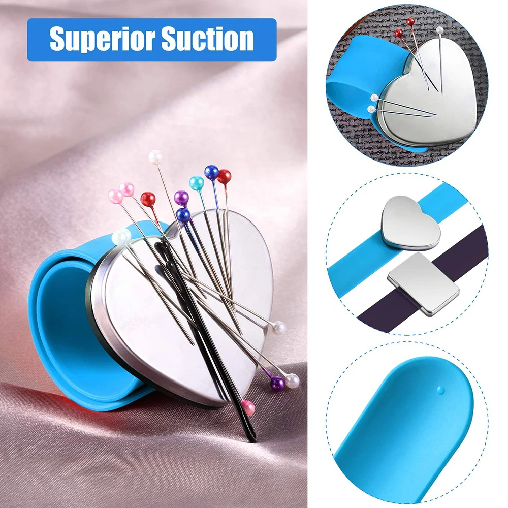 EXCEART 6 Pcs Dressmaking Wrist Pin Cushion for Sewing Magnetic Tools  Sewing Needle Holder for Wrist Sewing Accessories Needle Pincushions  Magnetic