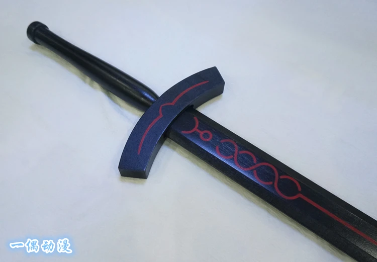 Меч Fate Stay Night, меч Arthur Pendragon, черный, белый, Excalibur, стальной, для косплея, опора, деревянное оружие, 114 см