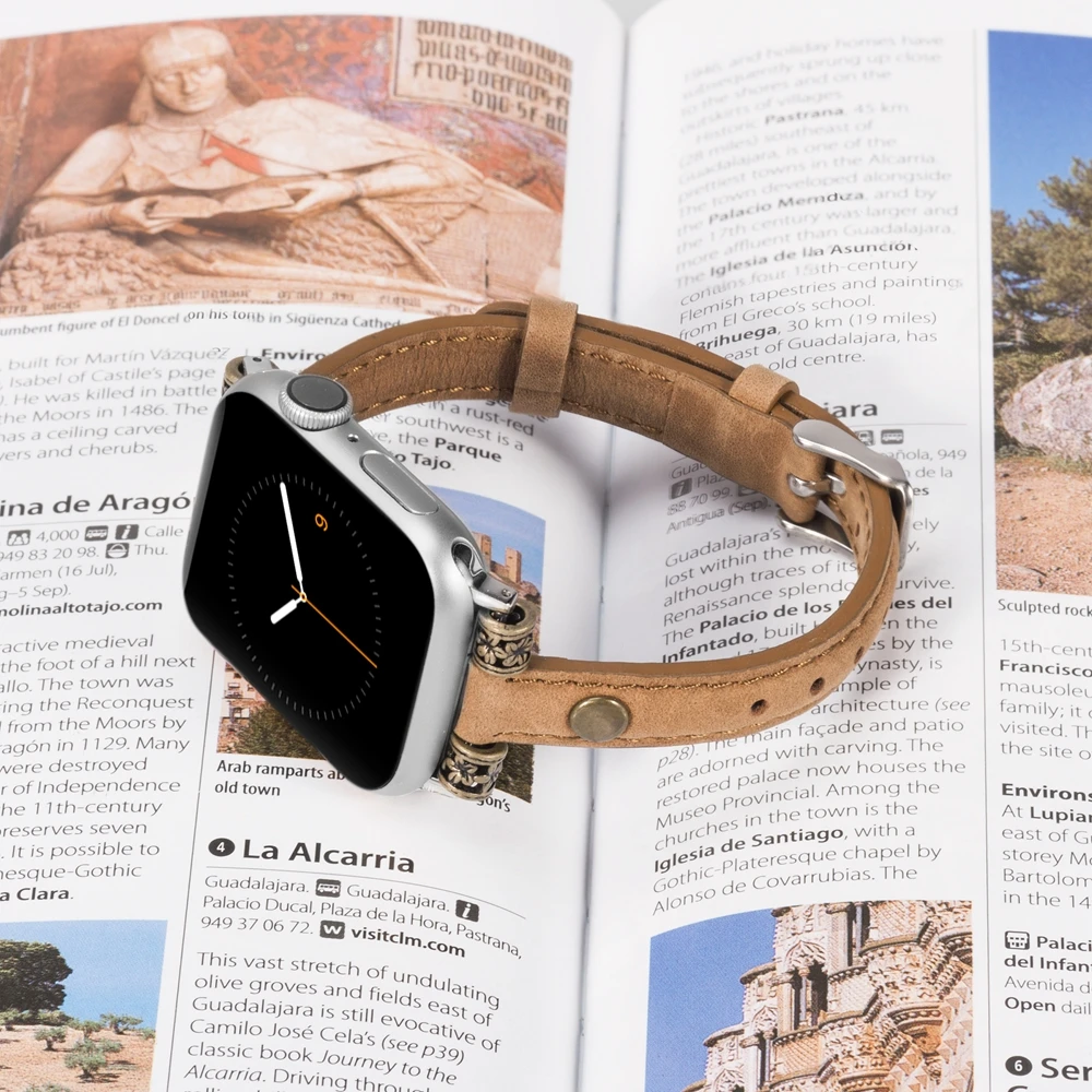 Тонкий ремешок из натуральной кожи для Apple Watch 4, 5, 44 мм, 40 мм, женский ремешок iwatch 42 мм, 38 мм, ремешок для iWatch Series 4, 3, 2, 1