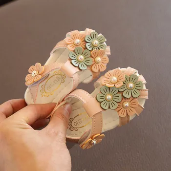 

Sweet Flower Princess Shoes Baby Girls Sandals Soft Bottom Anti-slip Toddler Kids Beach Shoes Summer Newborn Infant Girl Sandals