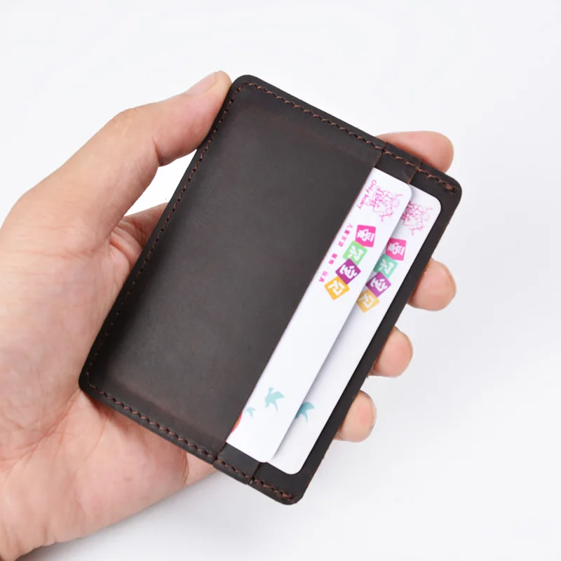 Handmade Credit Card Wallet Vintage Genuine Leather Cardholder Slim Case Business Holder Protector | Багаж и сумки