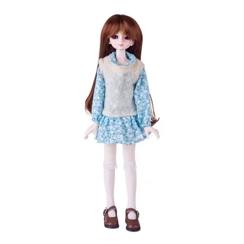 

1/4 BJD Dolls Accessories Set HODOO Female SD Doll with Makeup and Full Costume - Light Skin Color