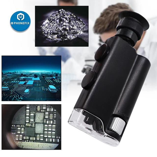 Mini Handheld 60x-100x 200x-240x Pocket Microscope Jewelry