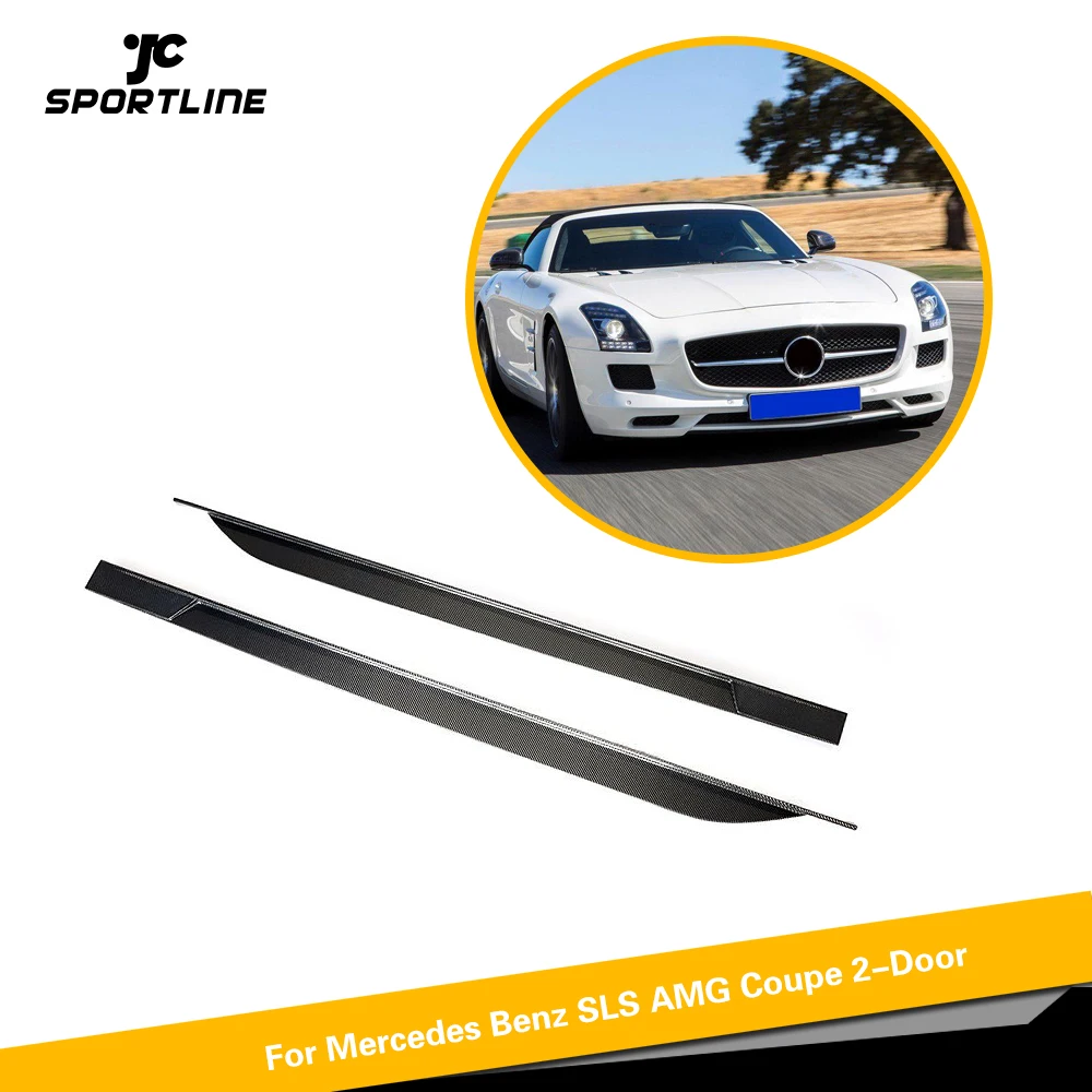 Карбоновые боковые юбки фартуки удлинительные губы для Mercedes-Benz класс SLS SLS63 бампер AMG Guard 2010-2013