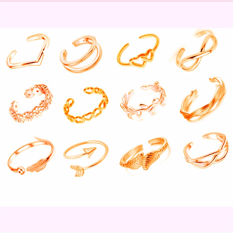 12 Bags of Mixed Foot Ring Temperament Female Silver Foot Jewelry