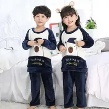 Детская одежда для сна; Пижама с рисунком животных; зимняя детская пижама; комплекты пижам для маленьких мальчиков и девочек; фланелевая одежда для сна с длинными рукавами