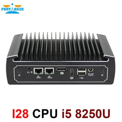 Partaker – Mini PC industriel Windows 10, Intel Core i5 8250u, 1 x DDR4, SATA + M.2 2280, Fanless, HTPC, Nuc, double Lan, DP, HDMI 