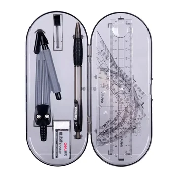 

1 Set Staitionery Kit Compasses Straight Ruler Triangle Ruler Eraser Set Drawing Tools Set for Students