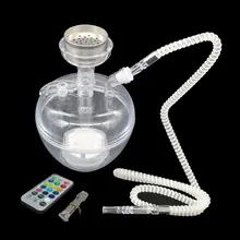 Портативный акриловый кальян чашка с светодиодный светильник из нержавеющей стали чаша держатель для угля Sheesha Chicha трубка для кальяна Narguile