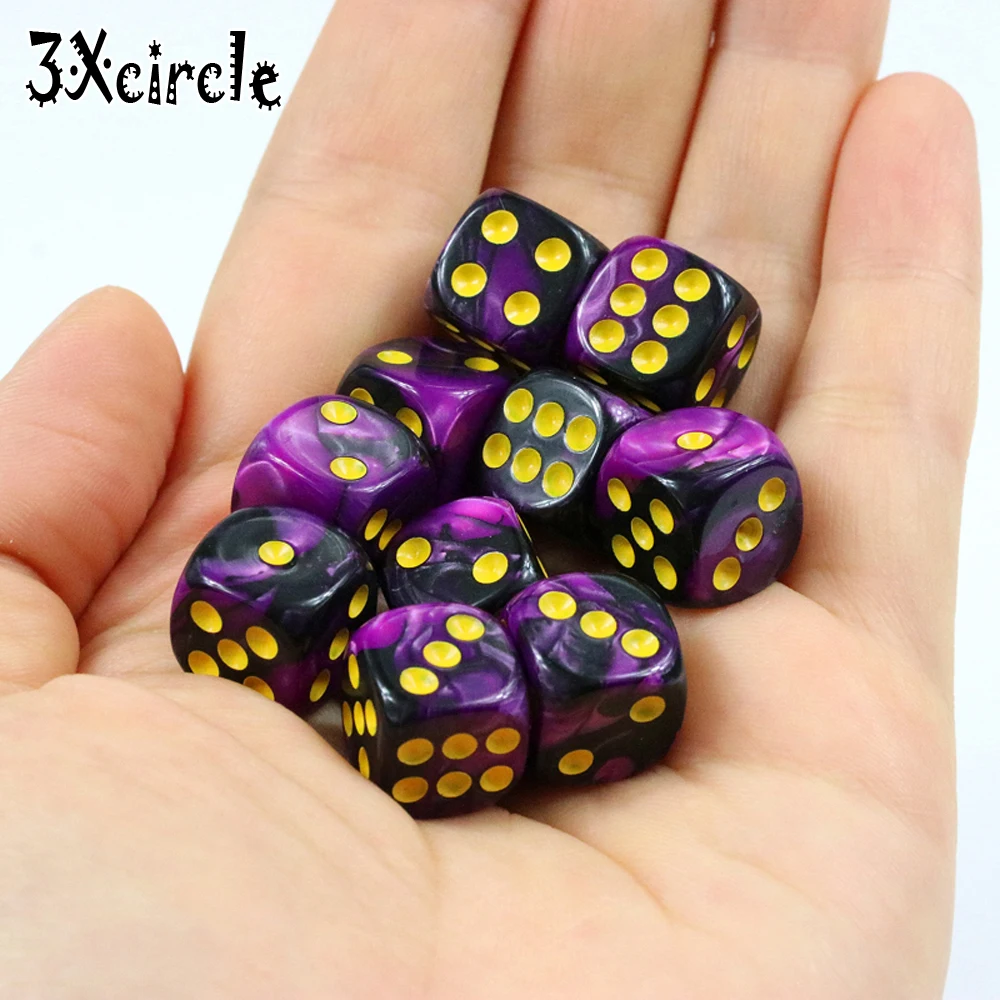 Высокое качество игральные кости 12 мм 10 шт./компл. D6 для азартных игр кубики