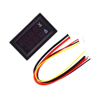 

DC 0-100V 100A Digital Voltmeter Ammeter Dual Display Voltage Detector Current Meter Panel Amp Volt Gauge 0.28 inch 1 Red Blue L