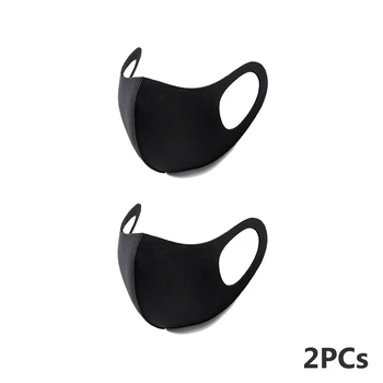 

2PCS/PACK New Anti-Dust Masks fashion 2020 Reusable Mask Mouth Face Fabric Christmas Washable Black Cloth Facial Mask for Women
