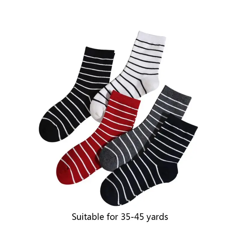 5 пар, японские новые женские хлопковые носки, классические полосатые носки средней длины F3MD