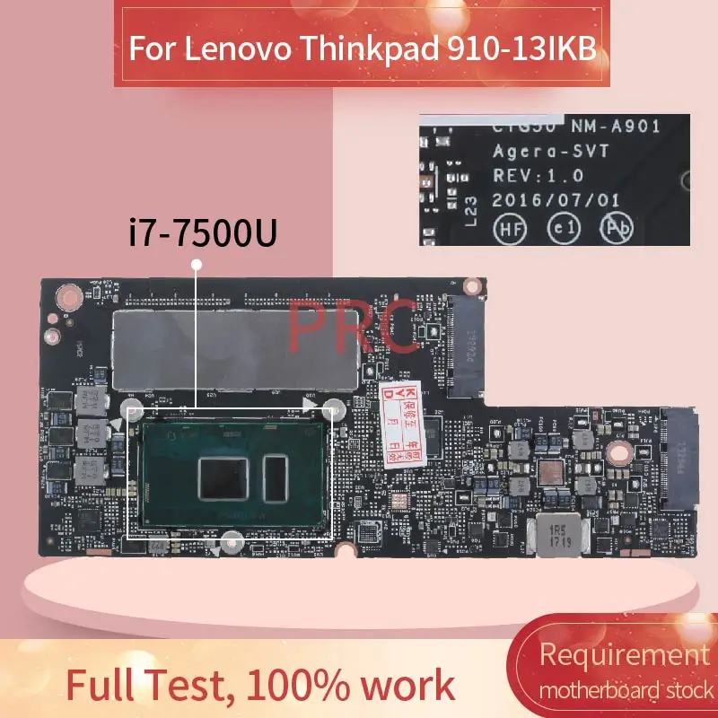 5B20M35075 для Lenovo Thinkpad 910 13IKB i7 7500U материнская плата ноутбука NM A901 SR2ZV с 8GB RAM