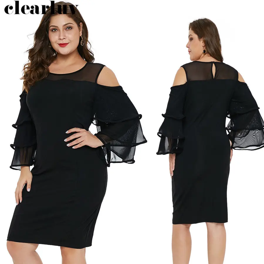 

Hollow Pure color Robe De Soiree O-neck Formal Gowns 2019 Plus Size Full Sleeve Elegant Evening Dress Women Party Dresses T024