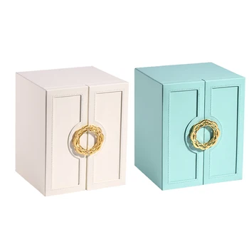 

Multilayer Jewelry Box Drawer Large Capacity Earrings Necklace Container Jewelry Rack Double Door Storage Box