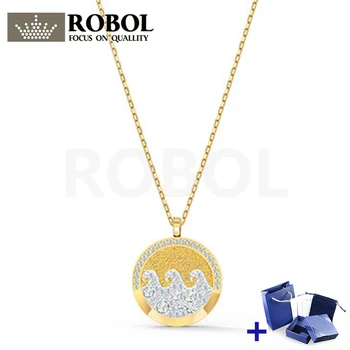 

High Quality Original SWA Necklace with Original Engraved SHINE WAVE PENDANT Necklace Box Set Woman Jewelry Gift Free Shipping