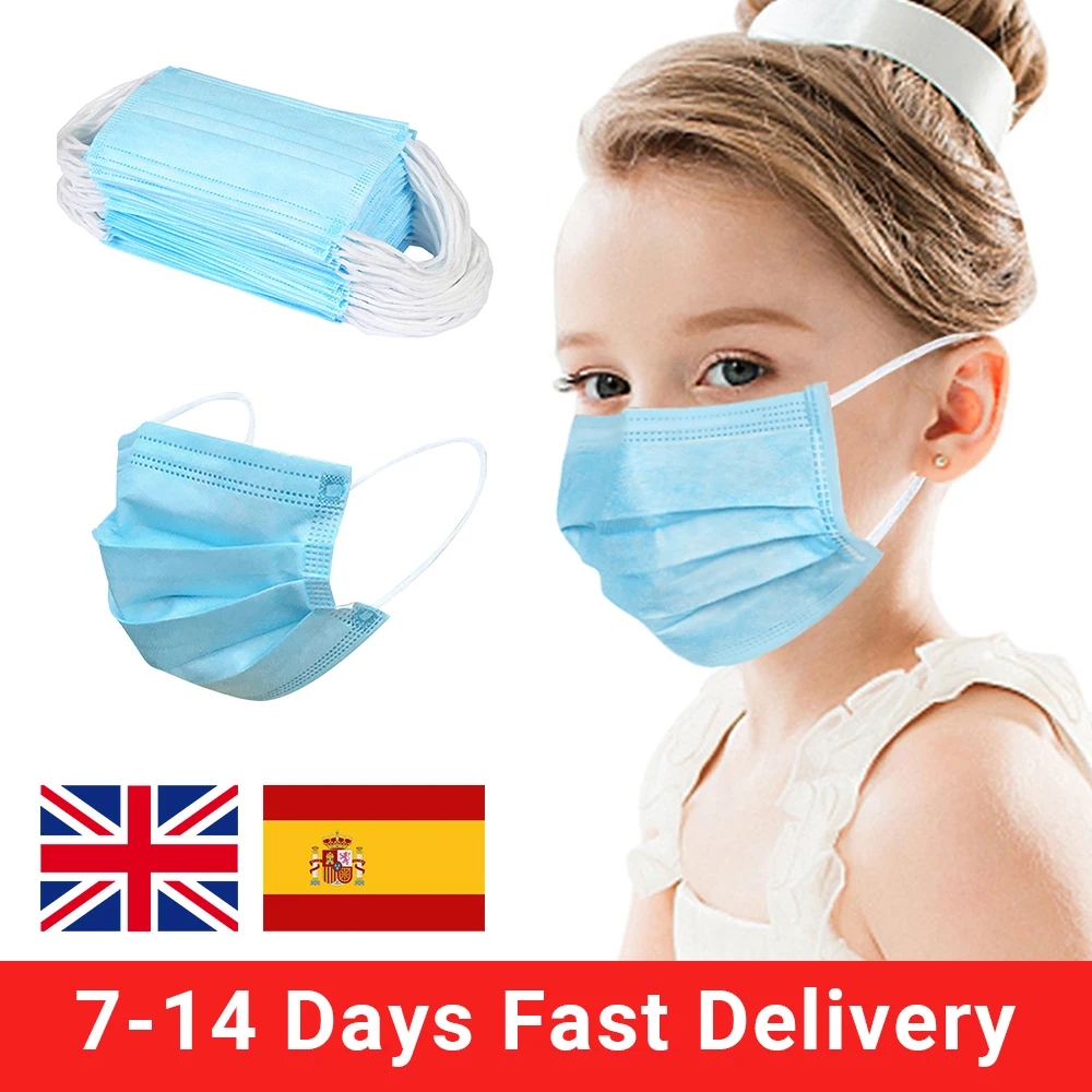 Fast Shipping Disposable Child Mask Children Face 50pcs/100pcs/200pcs 3-layer Non-woven Kids Protection Masks | Дом и сад