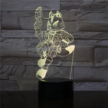 

Game Starfox 3D Table Lamp USB Touch Sensor 7 Color Changing Action Figure Fox Decorative Lamp Child Kids Baby Gift Night Light
