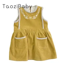 Корейское вельветовое платье-жилет для девочек г. Новое зимнее детское платье платья из толстого хлопка детская одежда детское платье