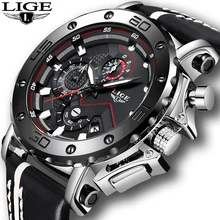 Relogio Masculino модные часы мужские LIGE Топ люксовый бренд мужские деловые кожаные военные водонепроницаемые большие часы с циферблатом даты