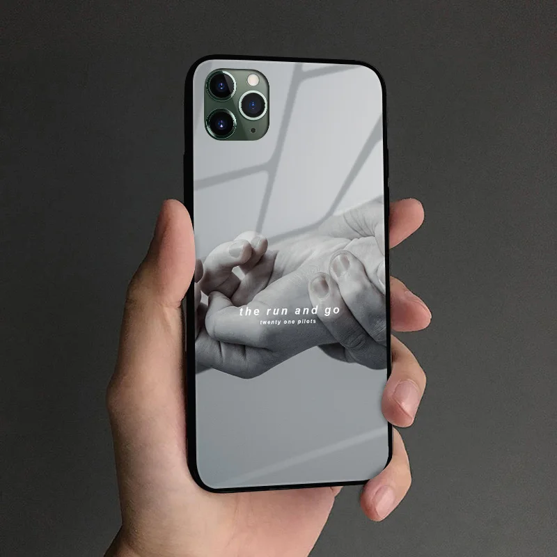 Силиконовый стеклянный чехол с цитатами Twenty one pilots для iPhone SE 6 6s 7 8 Plus X XR XS 11 12 mini Pro