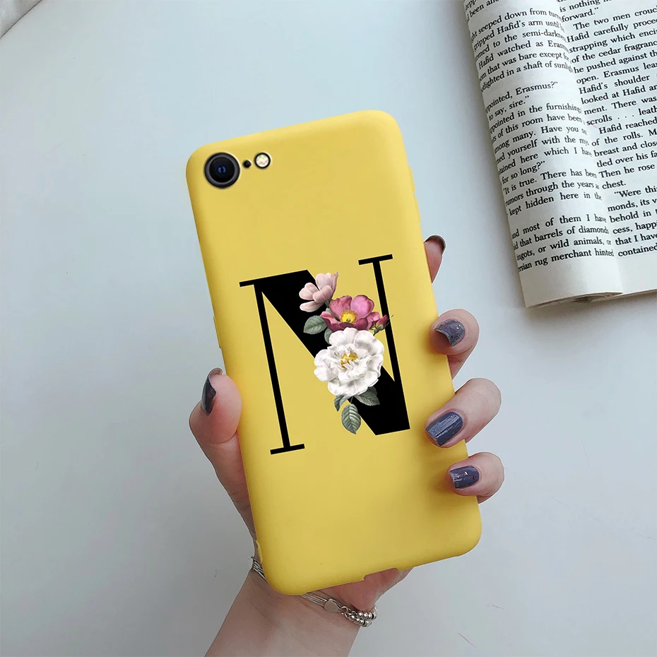 Alphabet Flower Silicone Phone Case – Soft, Stylish Bumper Cover