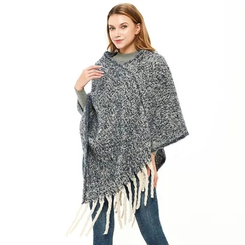 

2020 Hijab Winter Selling European And American Wind Circle Yarn Plait Thick Long Tassels Qiu Dong Thickening Clip Shawl Cloak