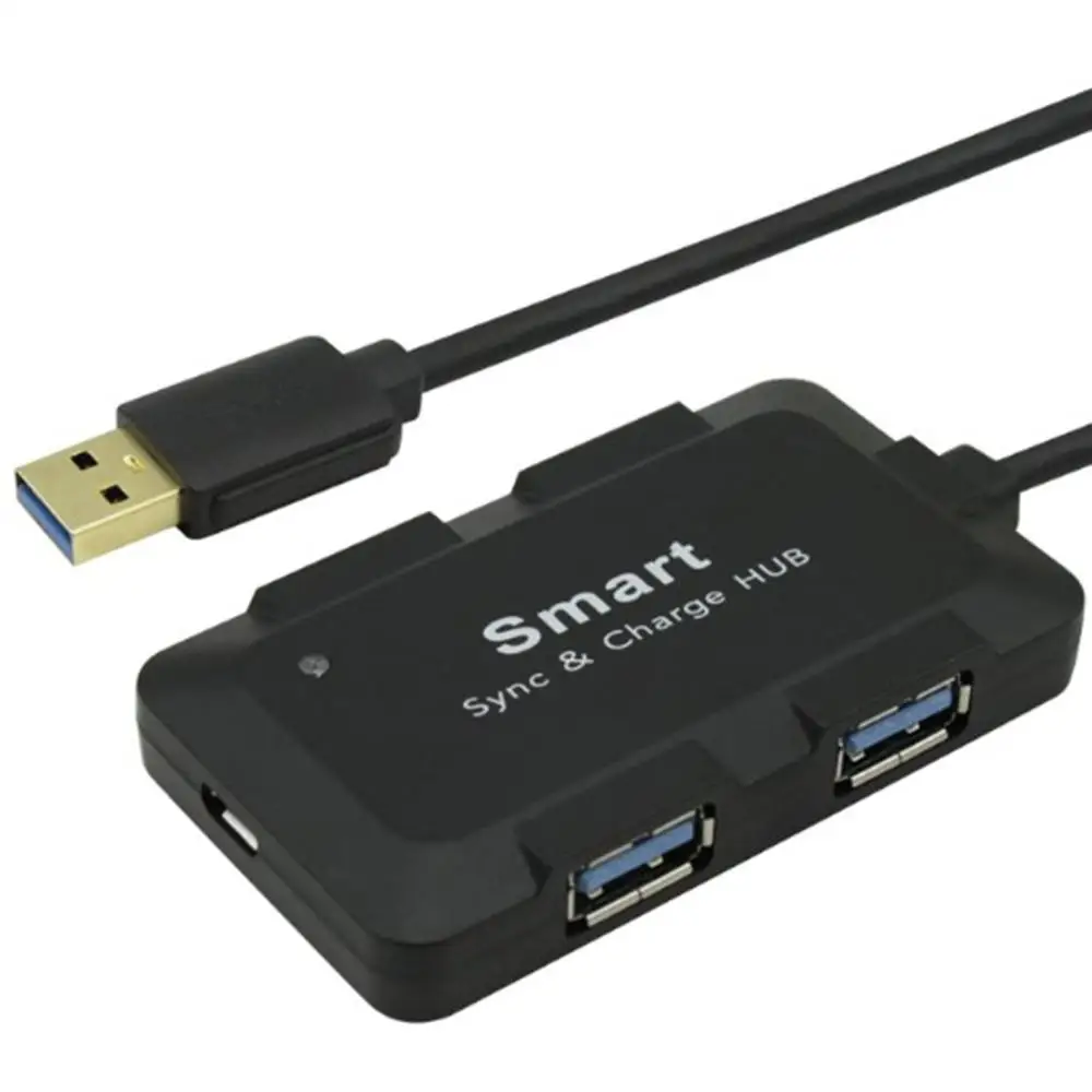 Черный Высокоскоростной 4 порта USB3.0 концентратор USB порт USB Micro порт концентратор зарядка - Цвет: Черный
