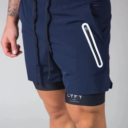 Pantalon de sport deux en un pour hommes, Jogging, Fitness, entraînement, séchage rapide, poche Slim, fermeture éclair, short décontracté, nouvelle collection 2021 