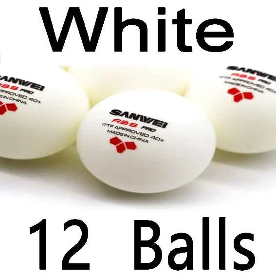 12 Balls SANWEI 3-Star ABS 40+ PRO Настольный теннисный мяч ITTF материал Пластиковые Поли мячи для пинг-понга - Цвет: 12 Balls
