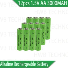 12 шт./лот бренд AA Аккумуляторная Батарея 3000mah 1,5 V щелочный Аккумулятор для светодиодная световая игрушка mp3
