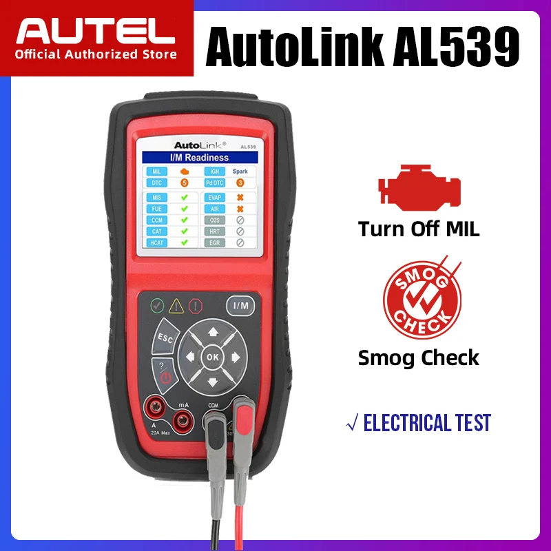 Autel AL539 OBDII считыватель кодов OBD Автомобильный сканер Электрический тестер AL 539 12V
