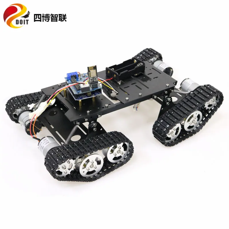 SZDOIT wifi/Bluetooth/ручка управления Металл TS400 4WD гусеничный RC робот амортизирующий Танк Шасси Комплект мотор DIY Разобранная игрушка