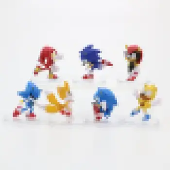 

7 pcs/lot Small Anime Sonic Figure Tails Shadow Characters Action Figure PVC Set Model Toy Christmas Gift For Children