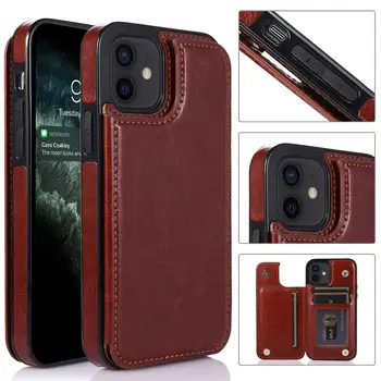 

20PCS Luxury Magnetic PU Leather Case For iPhone 12 Mini 11 Pro Max XS XR X 8 Plus 7 6 Card Slot Wallet Stand Flip Phone Cases