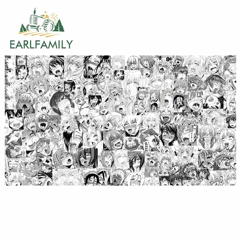 EARLFAMILY 13 см x 7 3 для Ahegao Face мультяшная стильная наклейка на лобовое стекло
