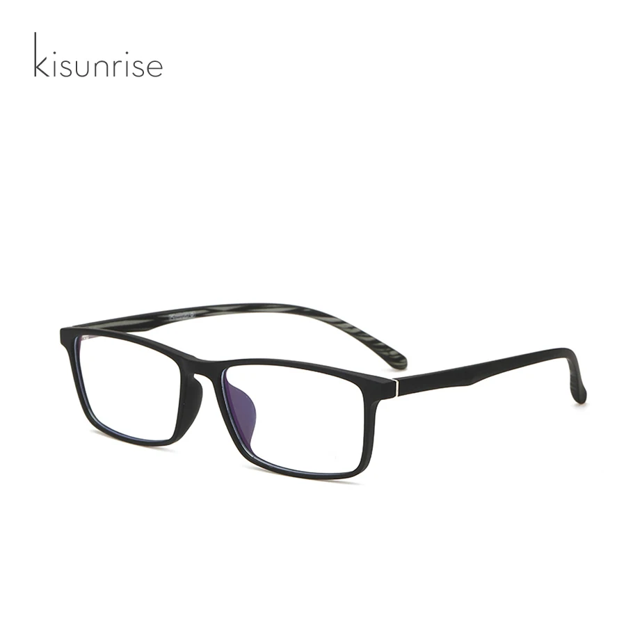 KISUNRISE голубые легкие очки квадратная оптическая рамка мужские компьютерные очки рецепт минус близорукость большая оправа оверсайз KS059 - Цвет оправы: 2.Black Markings