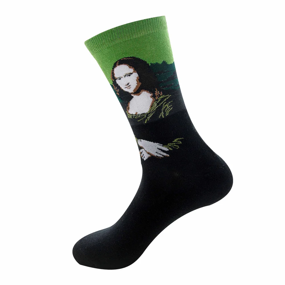 KYJ001-Mona Lisa Все хлопковые носки в масляной живописи KYJ001 - Цвет: KYJ001-Mona Lisa