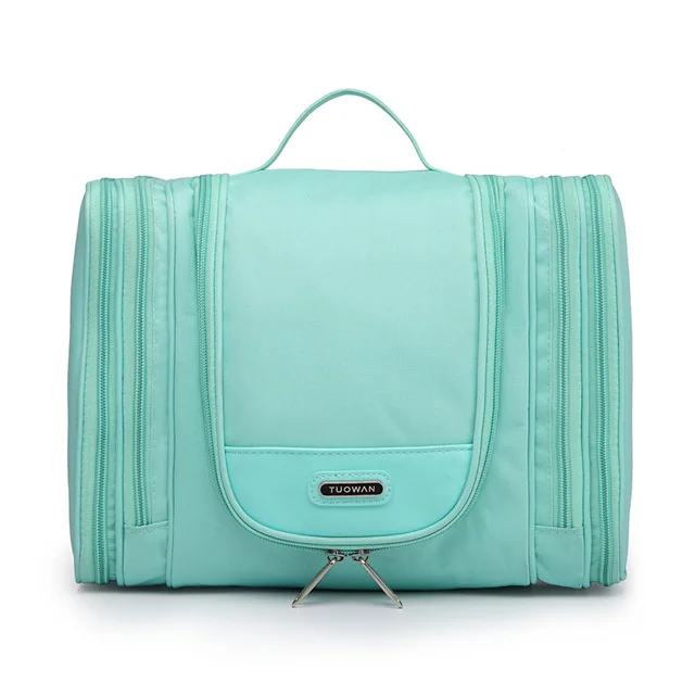 Роскошная женская косметичка для макияжа сумка для ванны Мужская большая емкость подвесной органайзер для путешествия косметические принадлежности сумка профессиональная сумка - Цвет: Светло-зеленый
