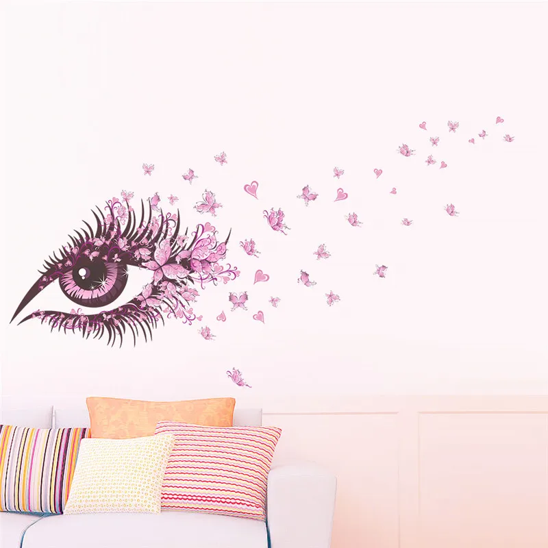 Sexy Charming Eyes Butterfly Wall Stickers Living Room Bedroom diy adesivo de paredes home decals mual poster girls room decor